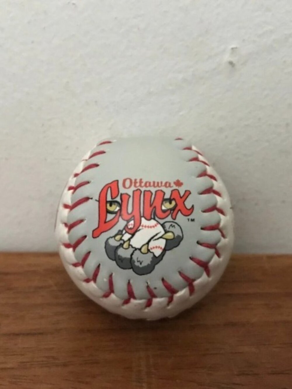 Vintage MiLB Ottawa Lynx Minor League Mini Baseball Souvenir All-Over Logo Print